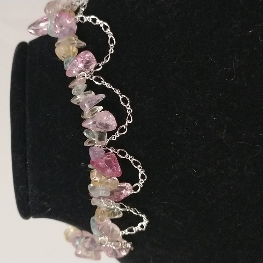Handmade Quartz and Silver Chain Choker